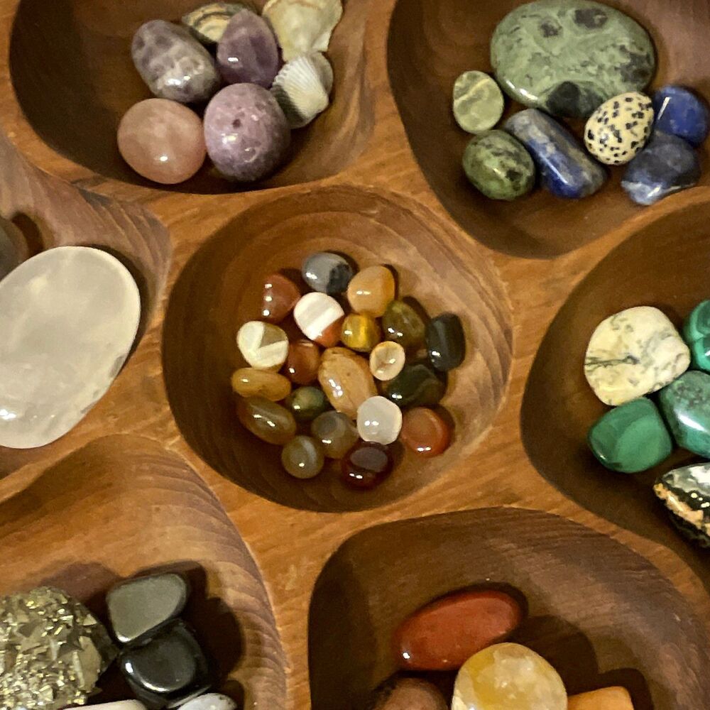 20pc lot of “jellybean” Small Polished Stones, Assorted Colors, Mixed Stones